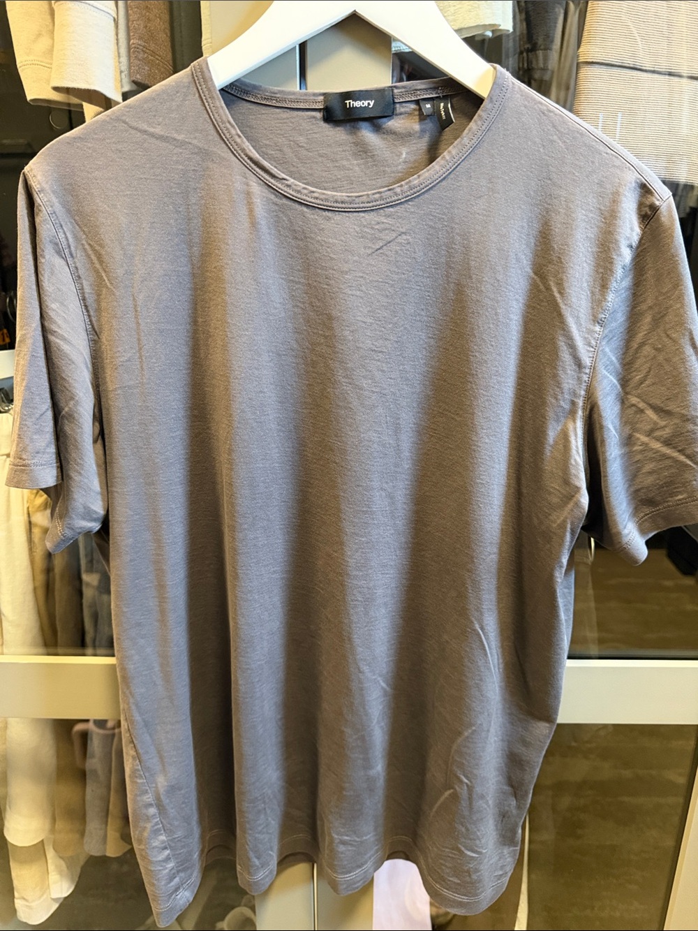 Theory Short-Sleeve Crew T-Shirt in Slate